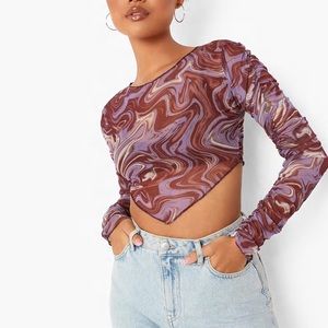 Boo-hop marble crop top